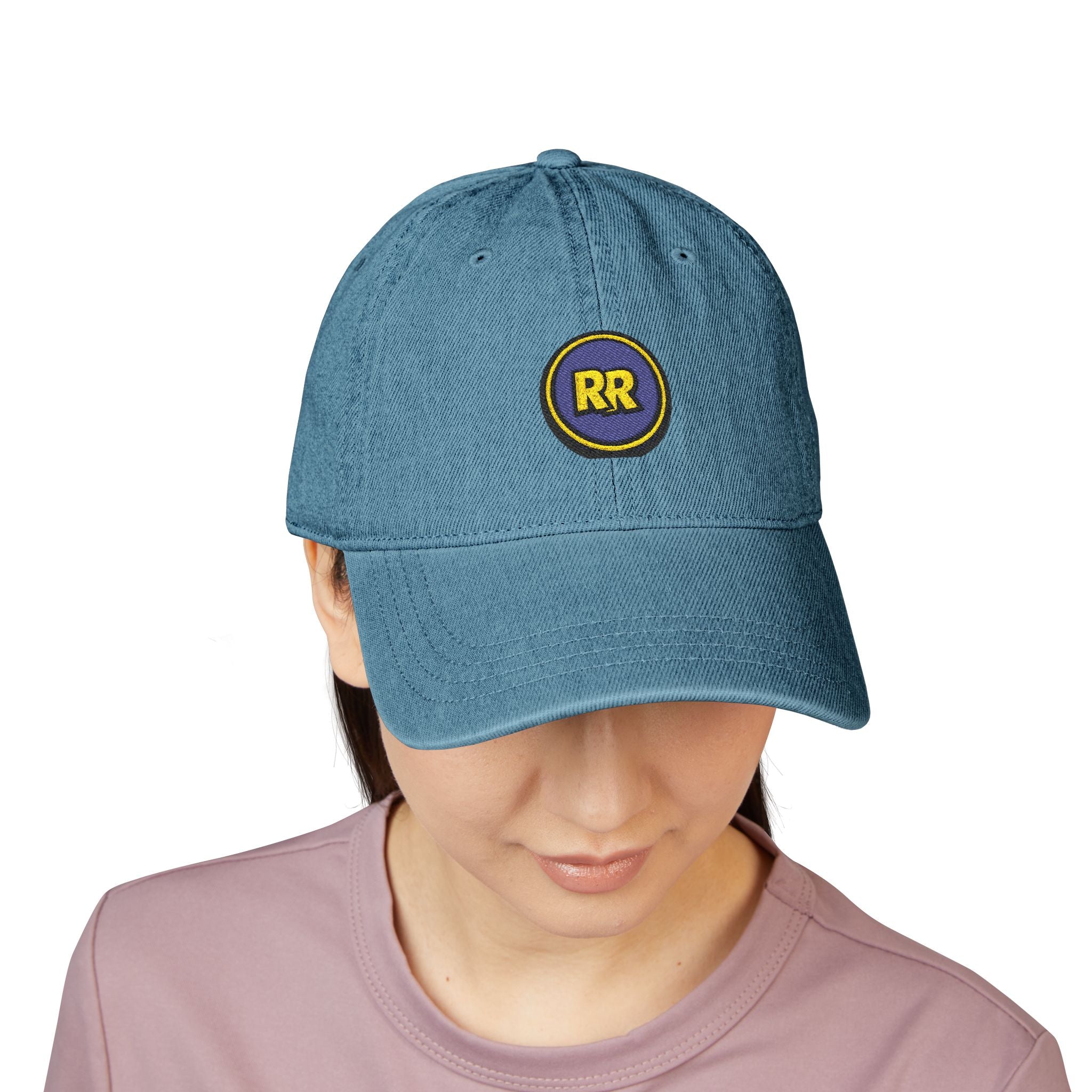 RY RUMBO Embroidered Circle Logo Denim Hat 100% Cotton